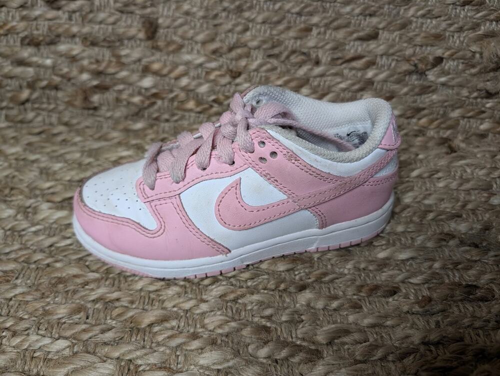 Nike Dunk Low Top Toddler Sneakers Pink/White Lace Up Shoes Girls Size US 11 C